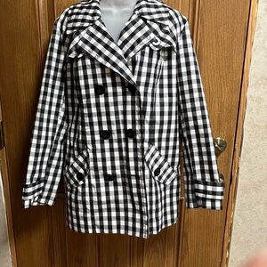 Relativity Monochrome Checkered Trench Coat